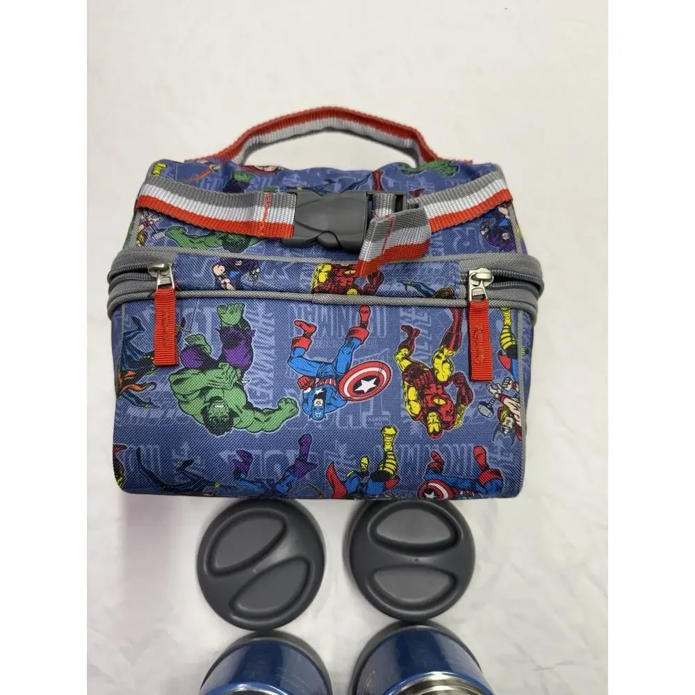 Pottery Barn Kids DC Marvel Hot Beverage Soup Containers With Lids Lunch Bag
